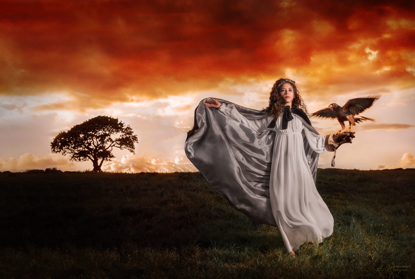 Fantasy Photoshoot with birds in Cornwall The Old Mill Studios