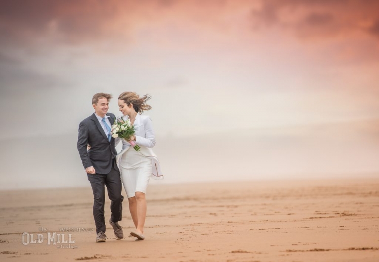 perranporth  beach wedding photography