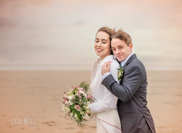 perranporth  beach wedding photography