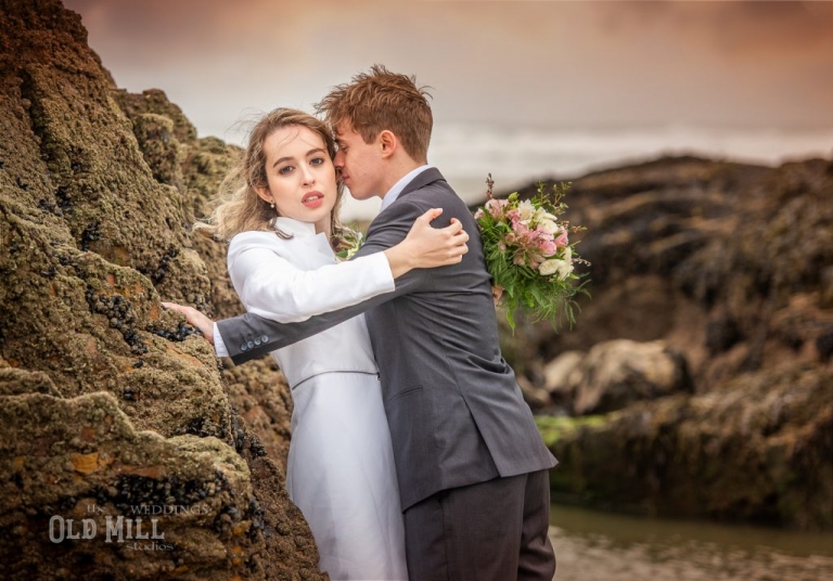 perranporth  beach wedding photography