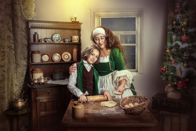 victorian christmas photo session